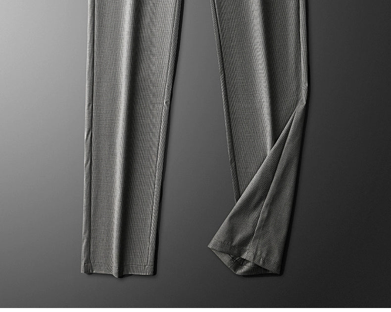 Accessible Luxury Quality Houndstooth Slim - Fit Business Drape Pants for Men - PratSN