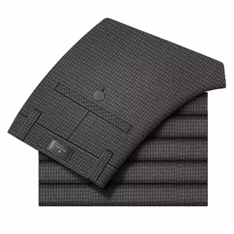 Accessible Luxury Quality Houndstooth Slim - Fit Business Drape Pants for Men - PratSN