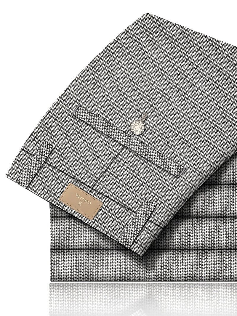 Accessible Luxury Quality Houndstooth Slim - Fit Business Drape Pants for Men - PratSN
