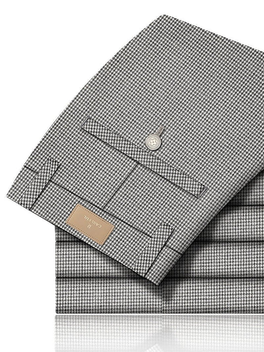 Accessible Luxury Quality Houndstooth Slim - Fit Business Drape Pants for Men - PratSN