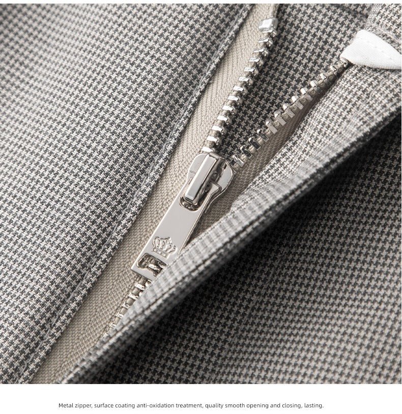 Accessible Luxury Quality Houndstooth Slim - Fit Business Drape Pants for Men - PratSN