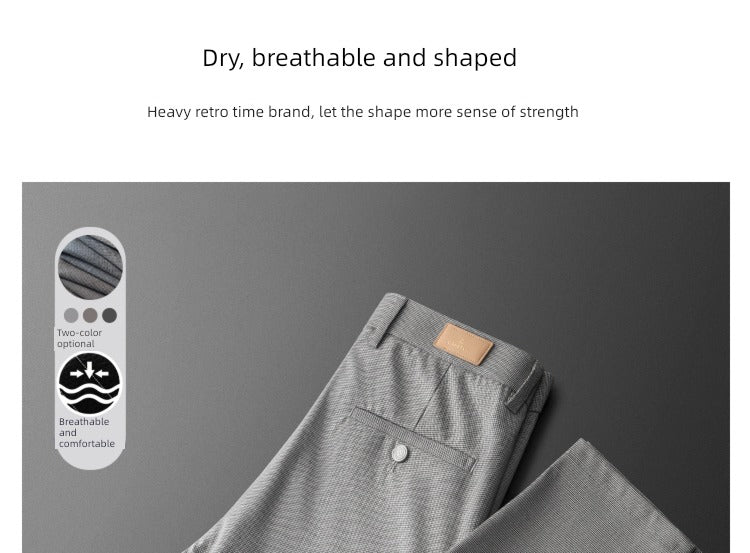 Accessible Luxury Quality Houndstooth Slim - Fit Business Drape Pants for Men - PratSN