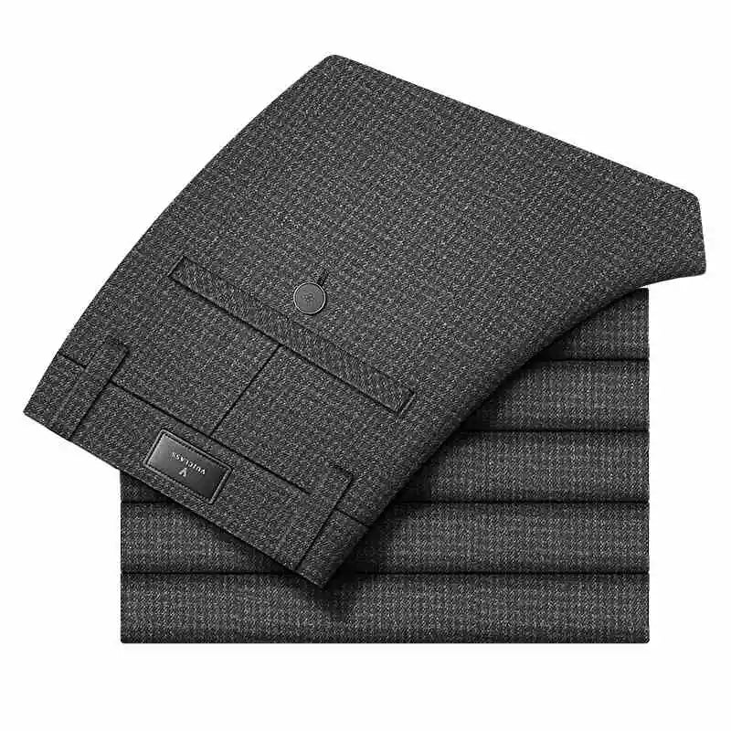 Accessible Luxury Quality Houndstooth Slim - Fit Business Drape Pants for Men - PratSN
