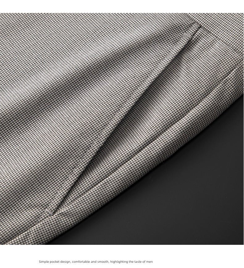 Accessible Luxury Quality Houndstooth Slim - Fit Business Drape Pants for Men - PratSN
