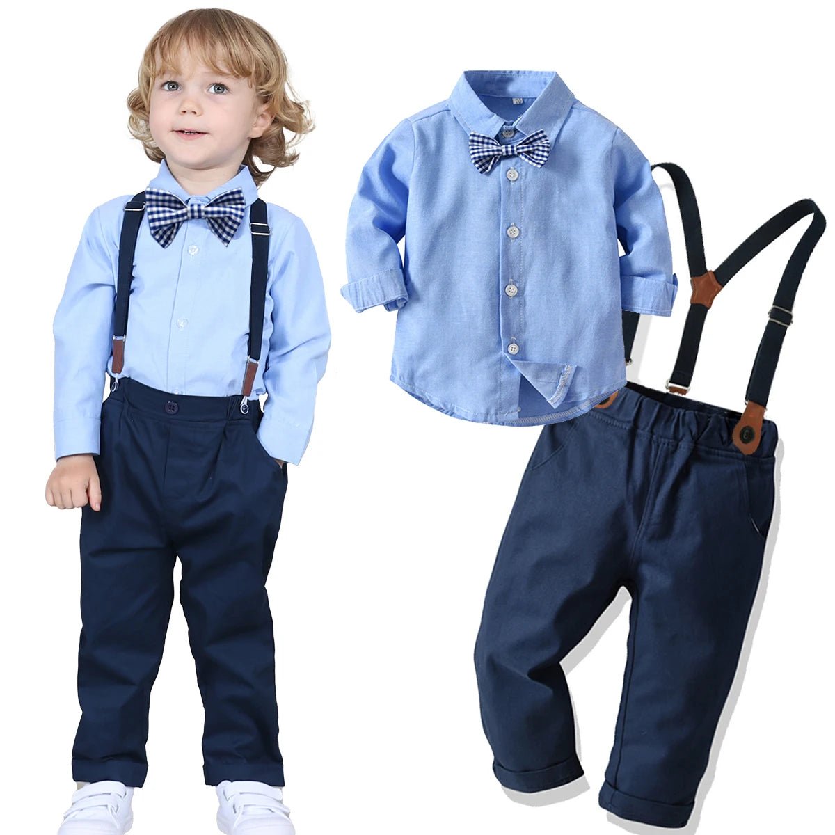 Adorable Toddler Boy Outfits Elegant Baby Wedding Formal Suit Kids Winter Gentleman Clothing Set Church Easter Birthday Parties - PratSN
