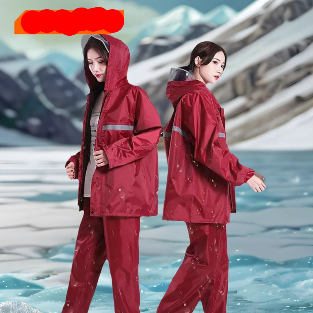 Adult Thick Waterproof RainCoat Rain Coat Motorcycle Rainsuit Motorcycle Rainwear Suit Reflective Riding Raincoat - PratSN