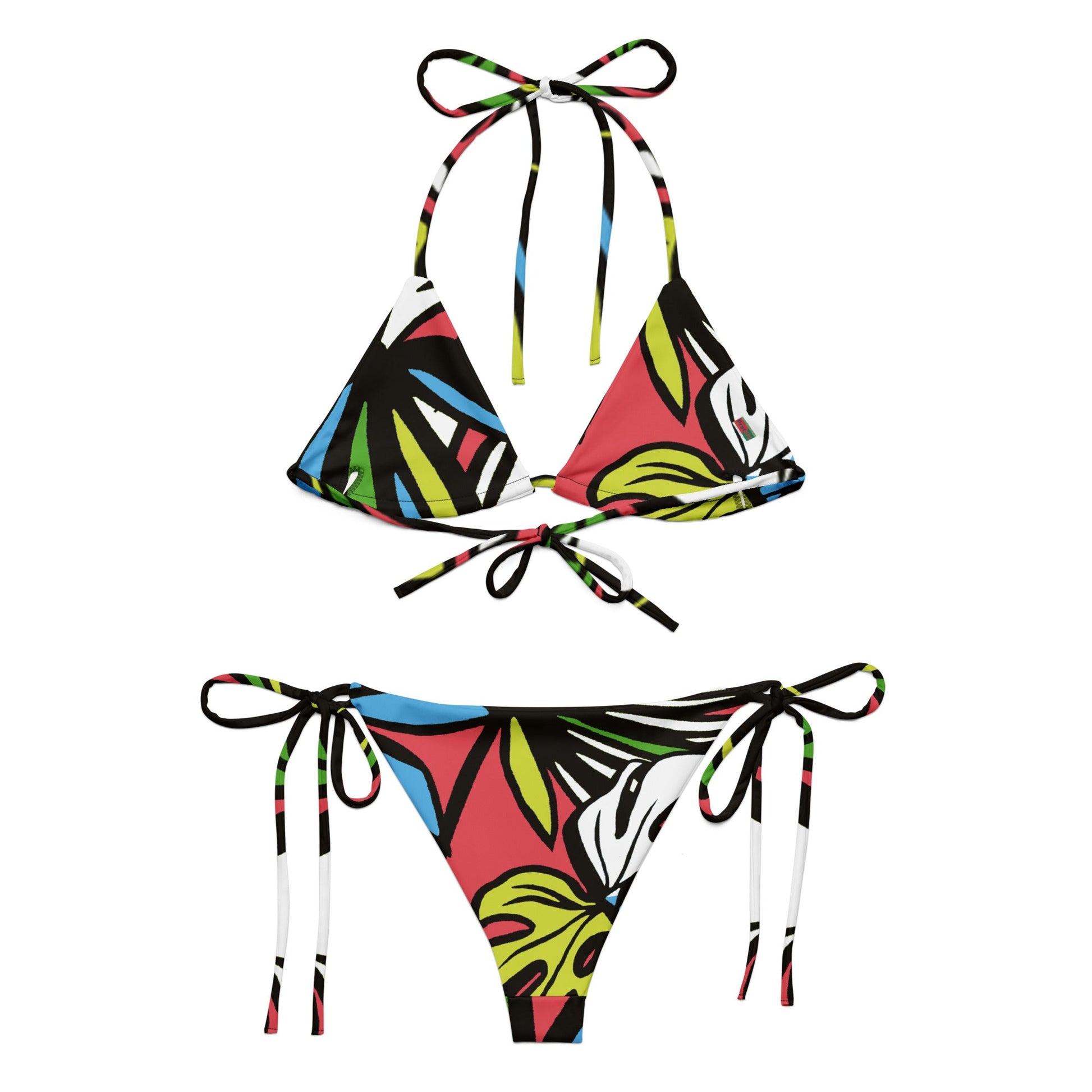 All - over print recycled string bikini, bathing suits, Swimming Suits. Women's Swimwear - PratSN