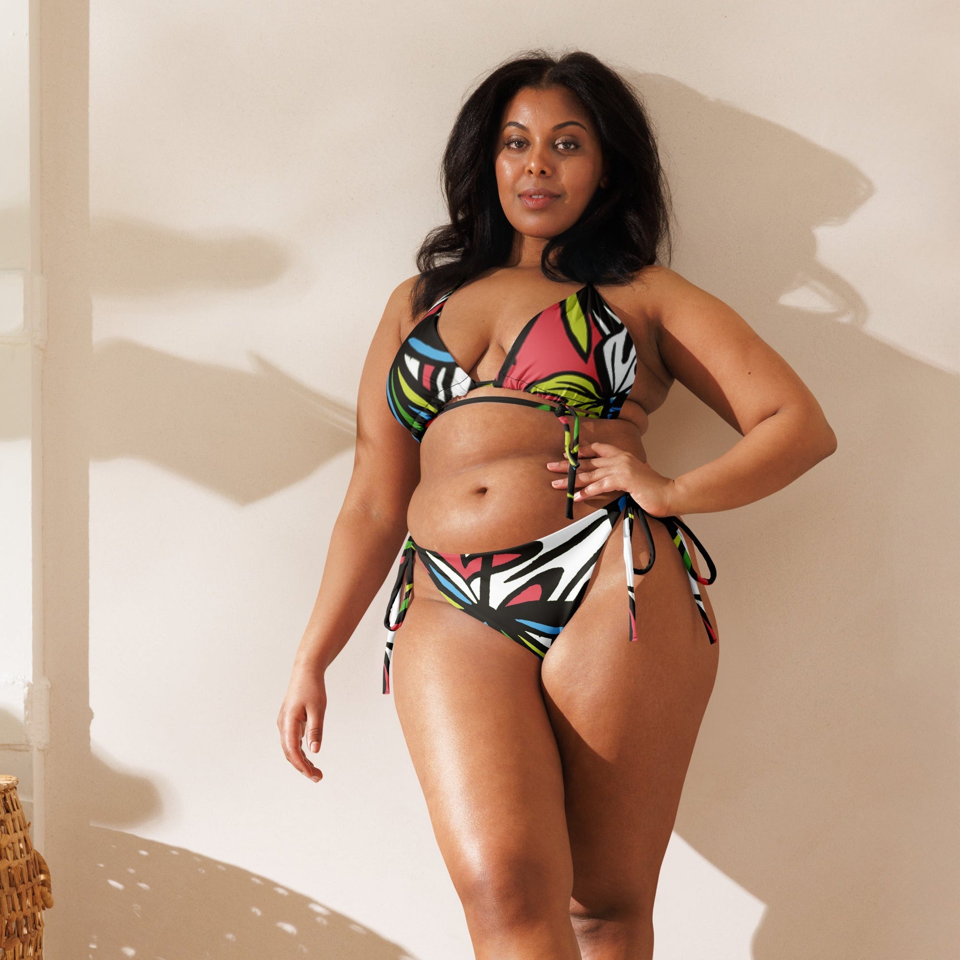 All - over print recycled string bikini, bathing suits, Swimming Suits. Women's Swimwear - PratSN