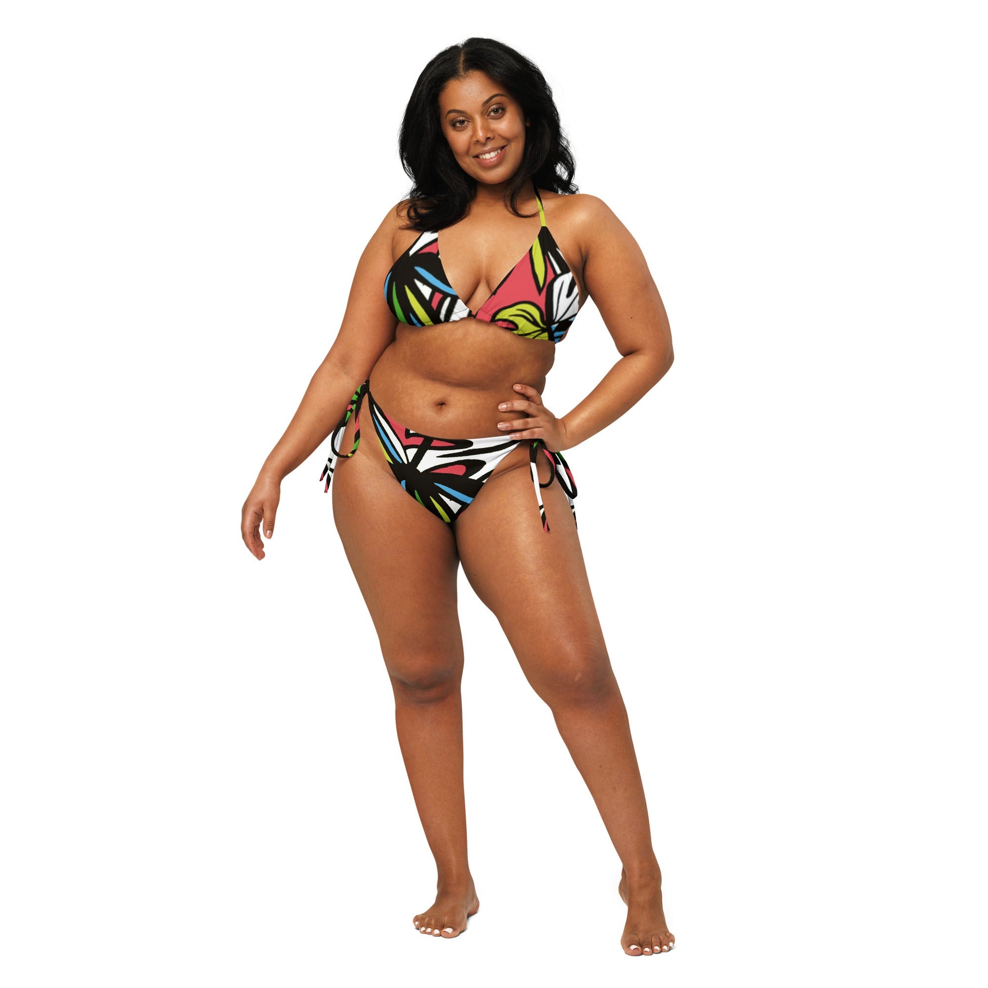 All - over print recycled string bikini, bathing suits, Swimming Suits. Women's Swimwear - PratSN