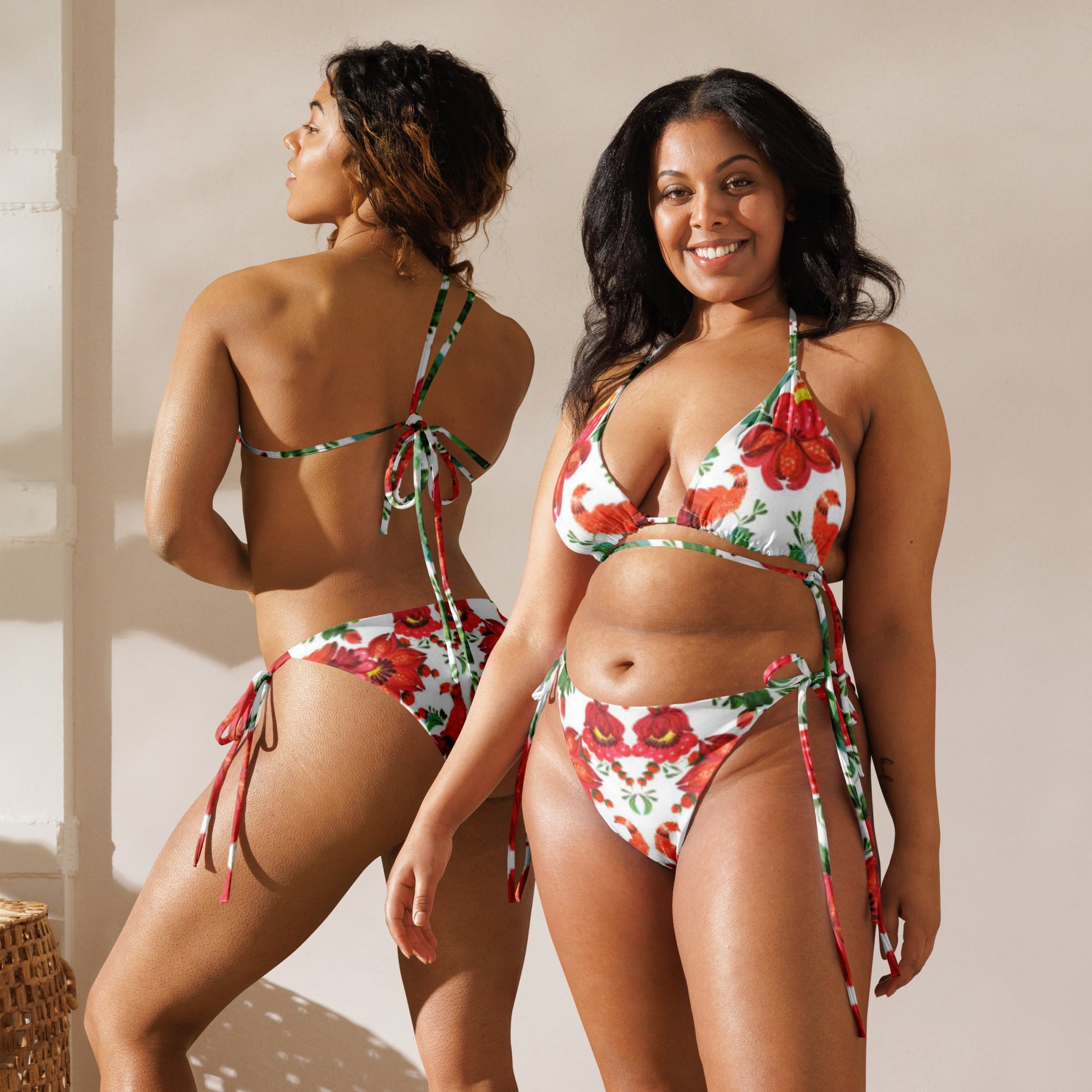 All - over print recycled string bikini. Floral Bikini - PratSN