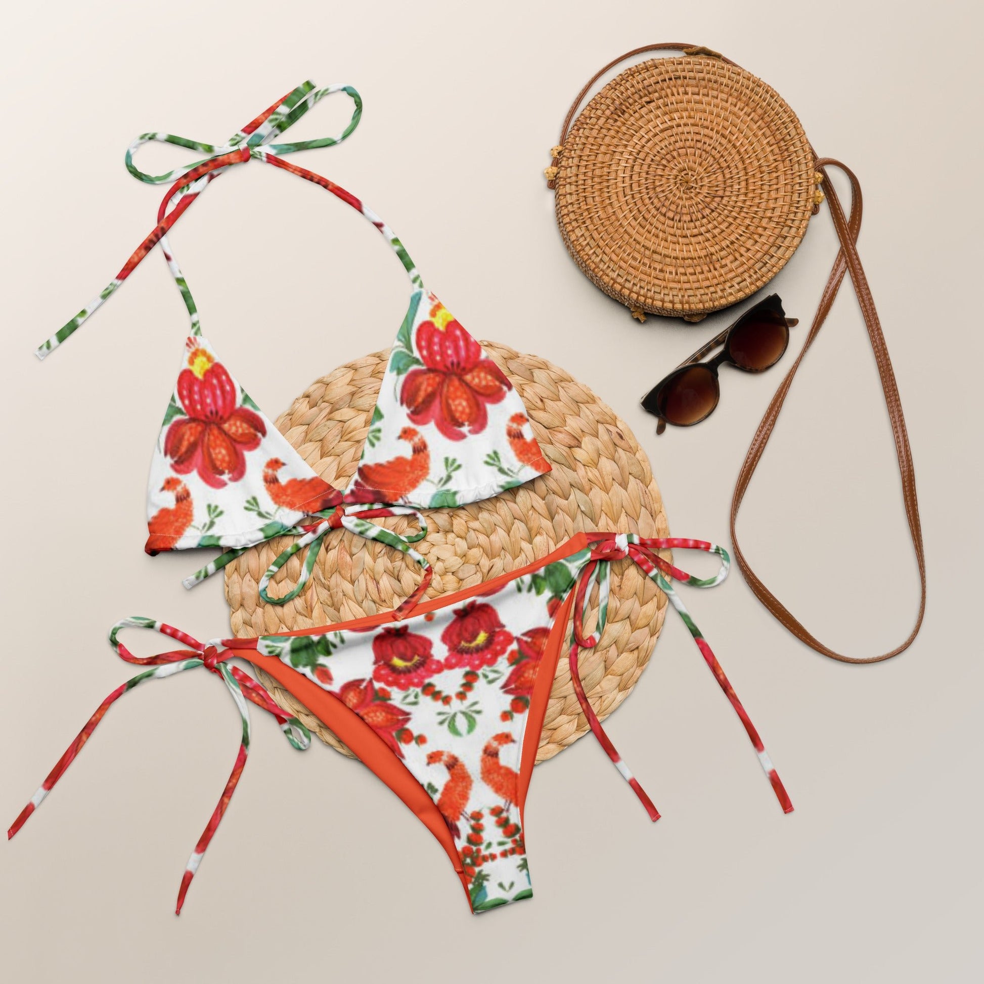 All - over print recycled string bikini. Floral Bikini - PratSN