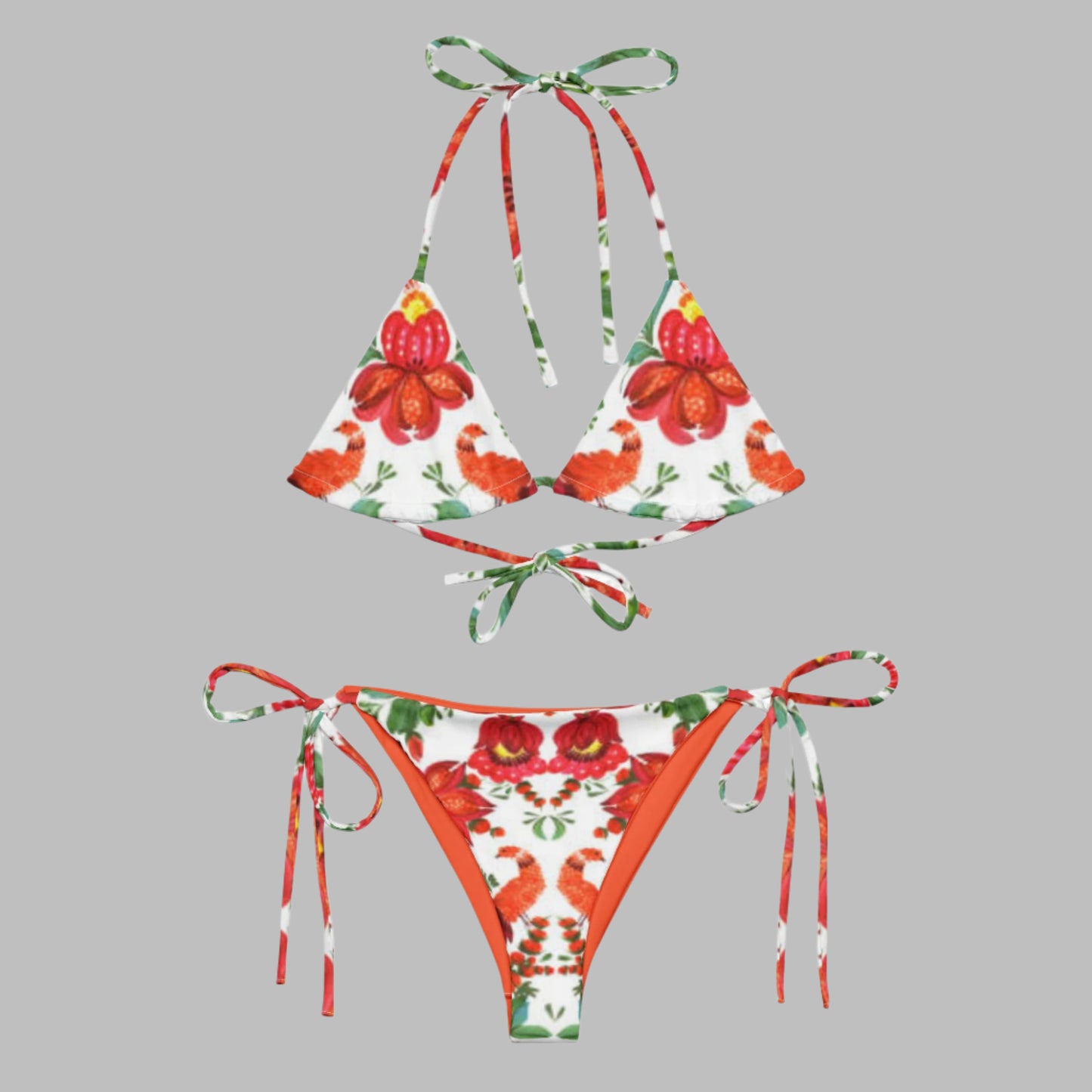 All - over print recycled string bikini. Floral Bikini - PratSN