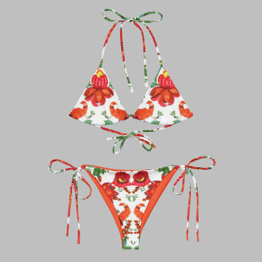 All - over print recycled string bikini. Floral Bikini - PratSN