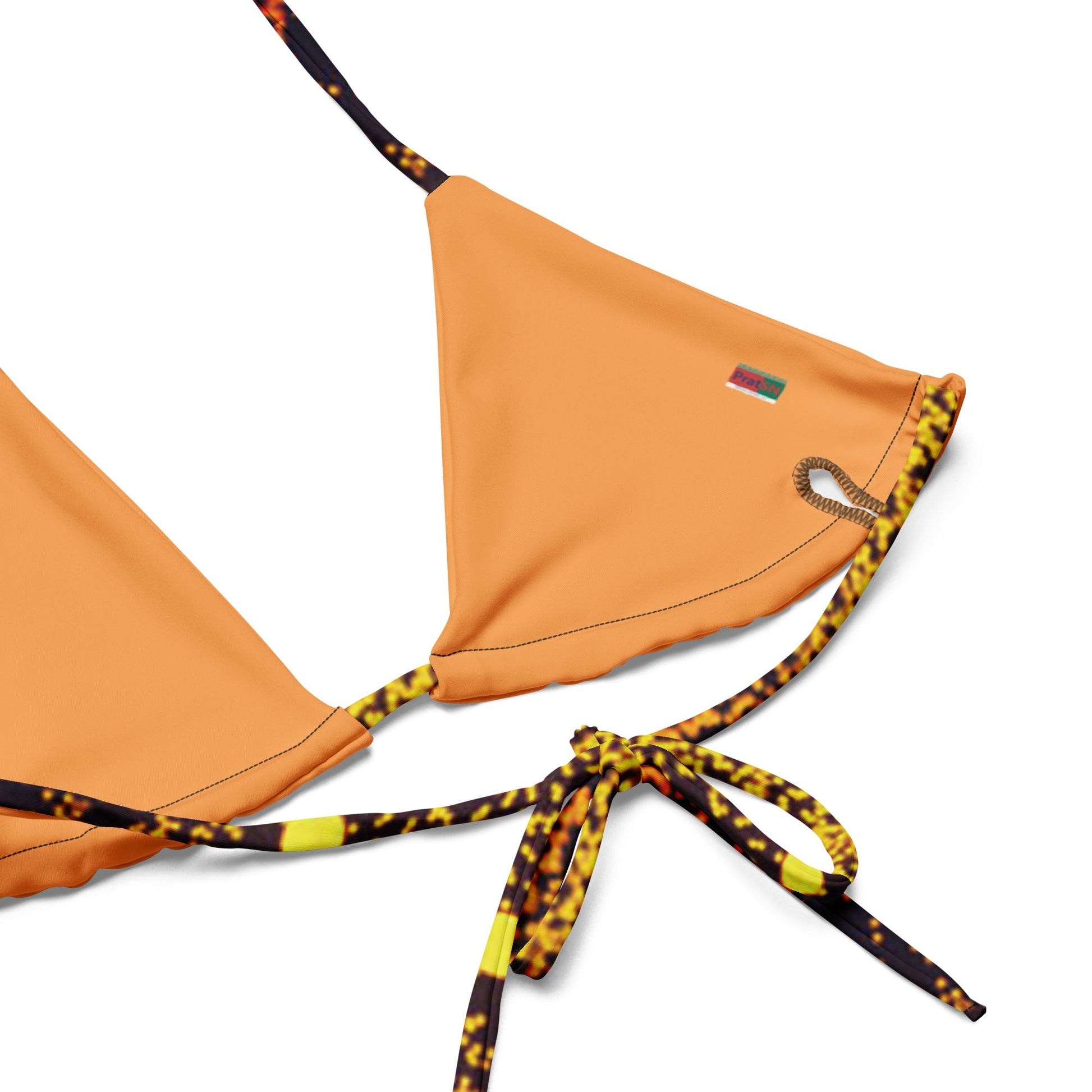 All - over print recycled string bikini, Gold Color Bikini - PratSN
