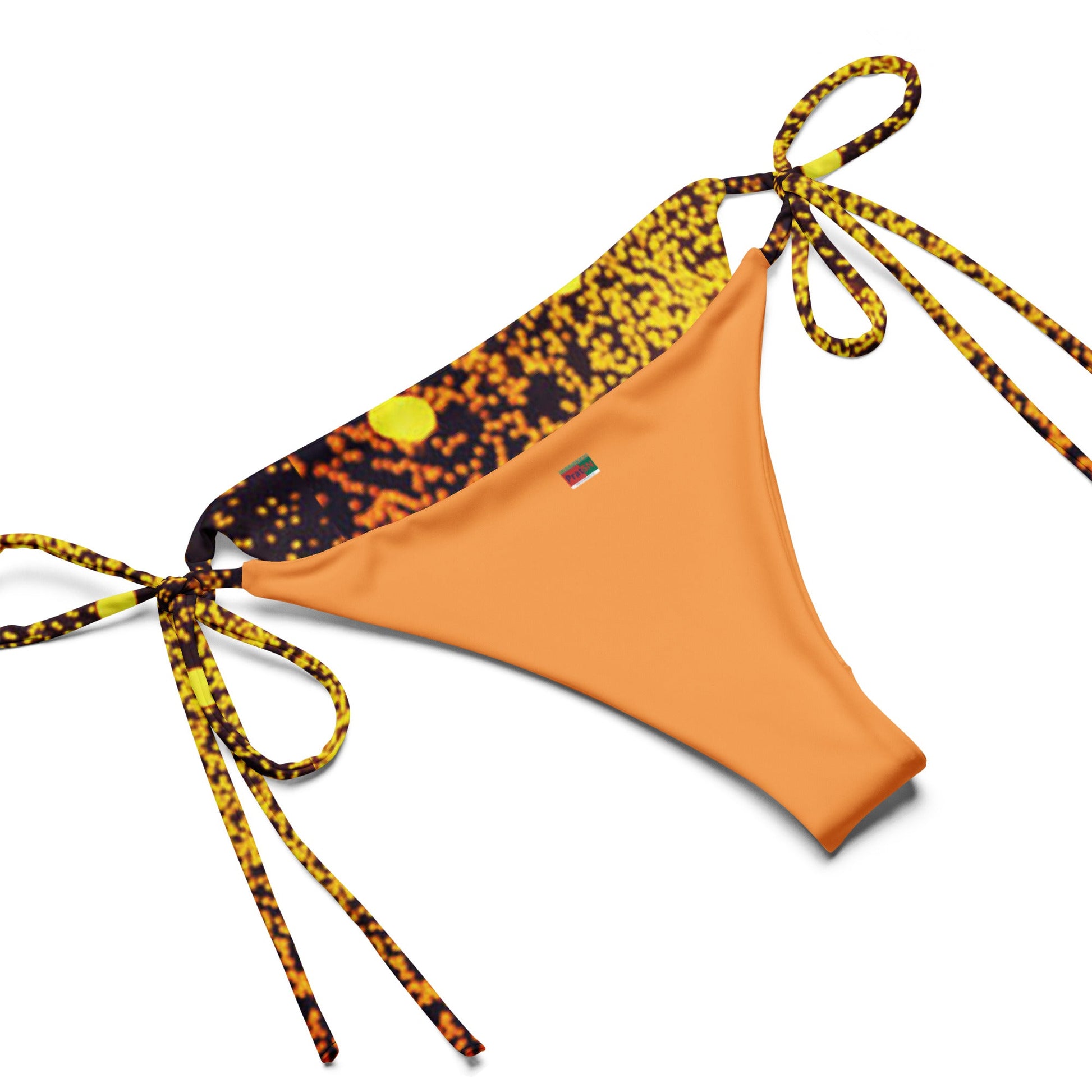 All - over print recycled string bikini, Gold Color Bikini - PratSN