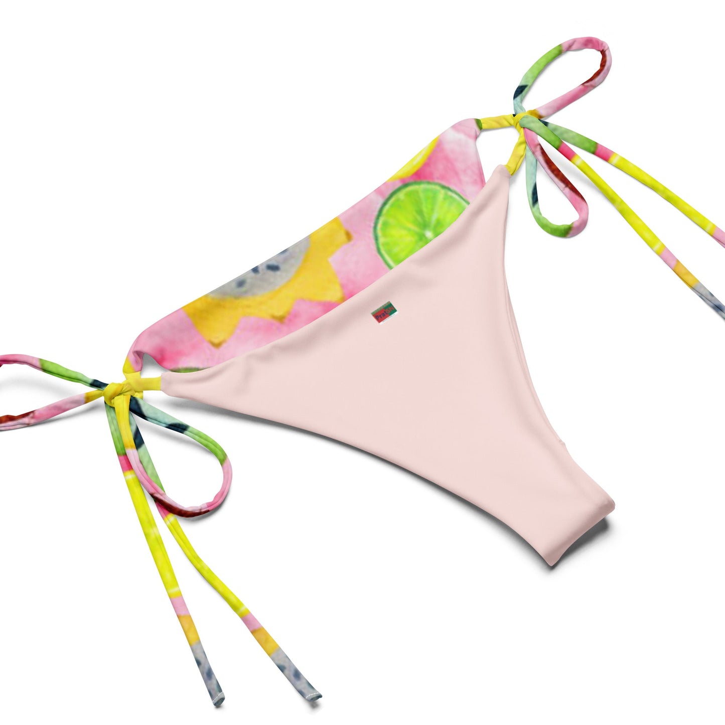 All - over print recycled string bikini, Kiwi pattern, fruit print bikini - PratSN