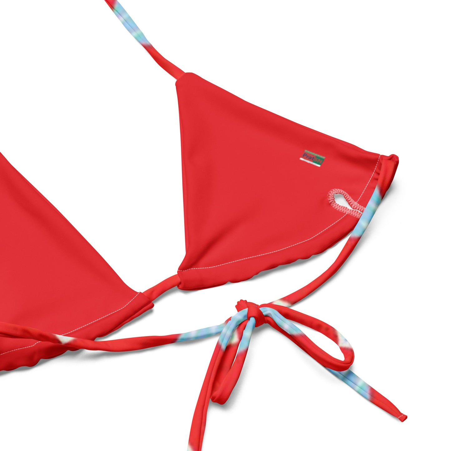 All - over print recycled string bikini, Red tankinis, Swimsuit, Beachwear, Bathing Suit - PratSN