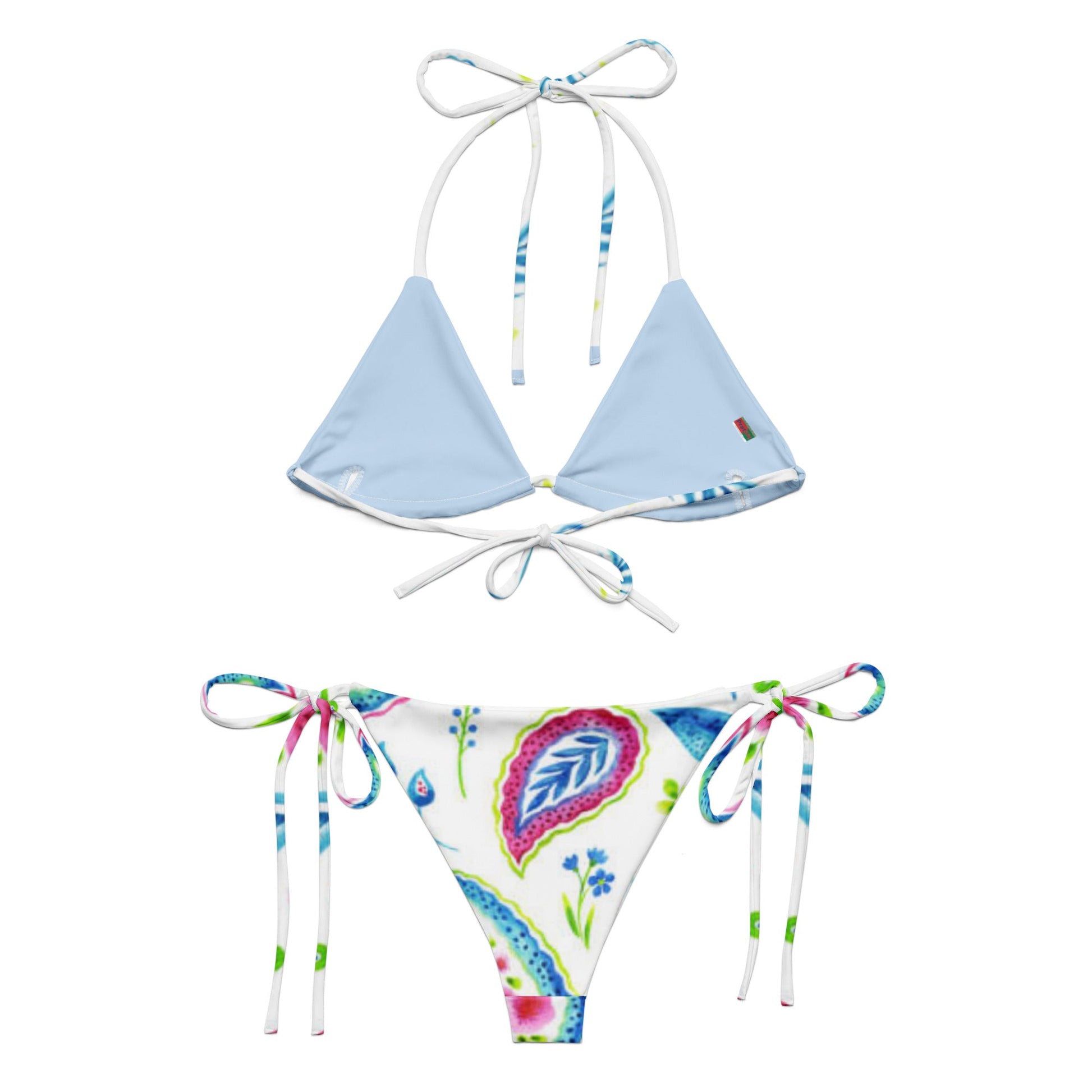 All - over print recycled string bikini, Swimming Suits. Women's outfit - PratSN