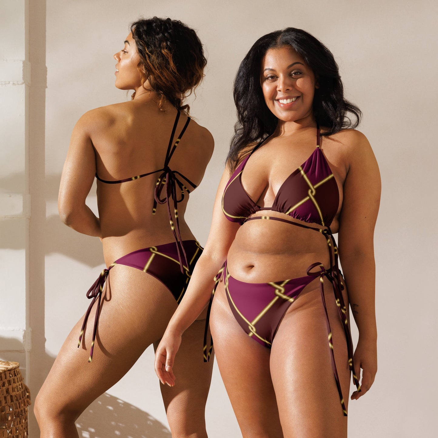 All - over print recycled string bikini, Women's Outfit, bathing suits, Swimming Suits, Swimwear - PratSN