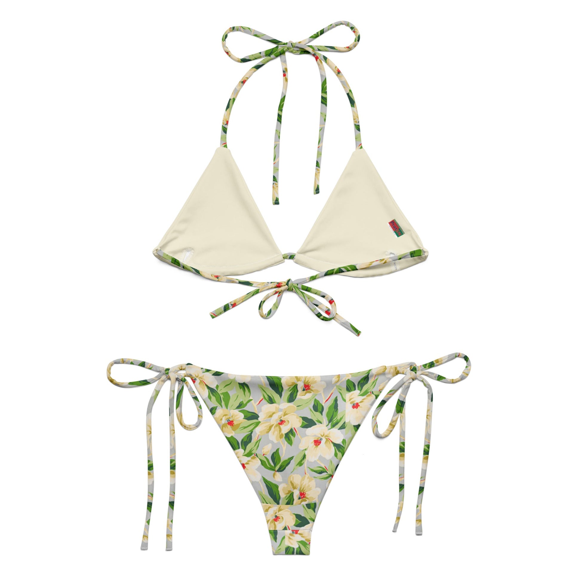 All - over print string bikini, Floral Bikini, Cute Summer Bikini - PratSN