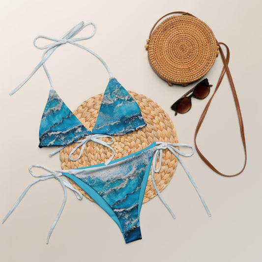All - over print string bikini Halter String Bikini Bottom - PratSN