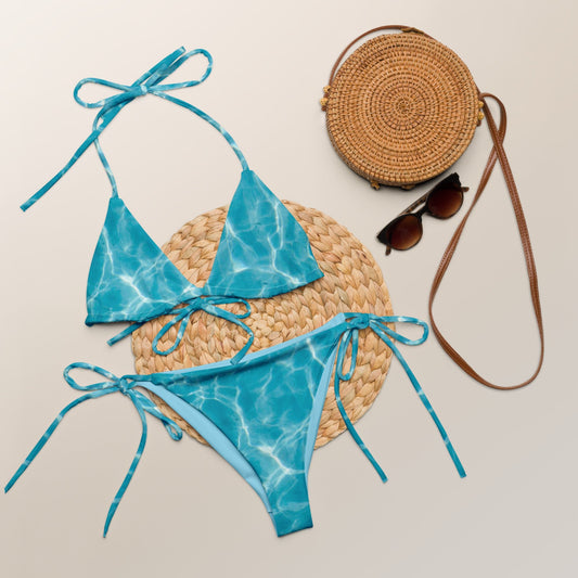 All - over print string bikini Halter String Bikini Bottom - PratSN