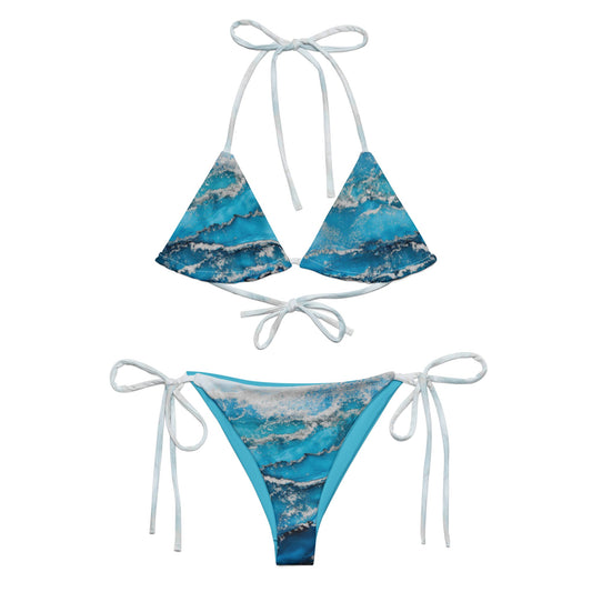 All - over print string bikini Halter String Bikini Bottom - PratSN