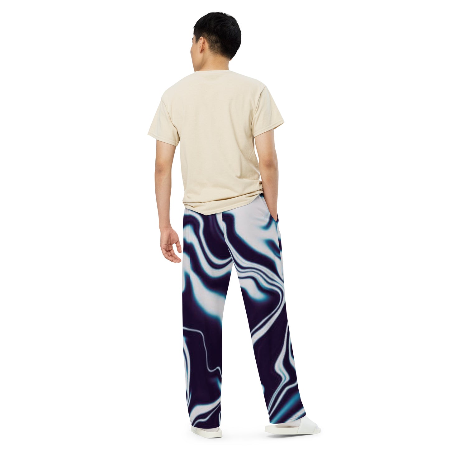 Unisex wide-leg pants-Liquid pattern Loose Fit Trousers