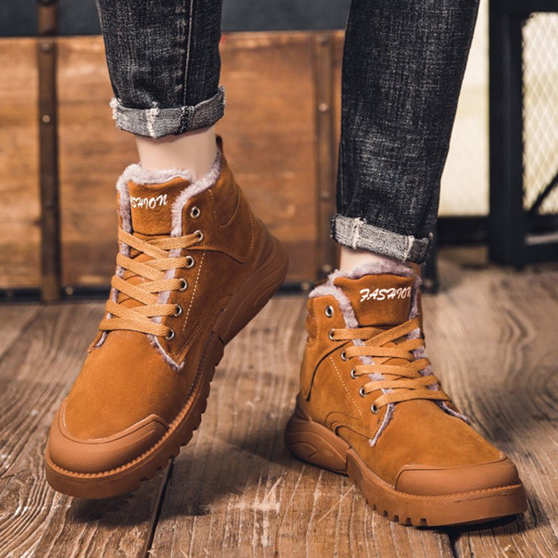 Ankle Boots Men Winter Warm Plush Shoes - PratSN