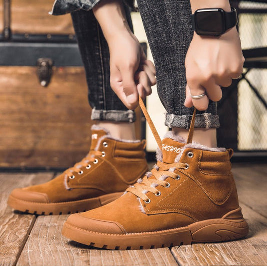 Ankle Boots Men Winter Warm Plush Shoes - PratSN