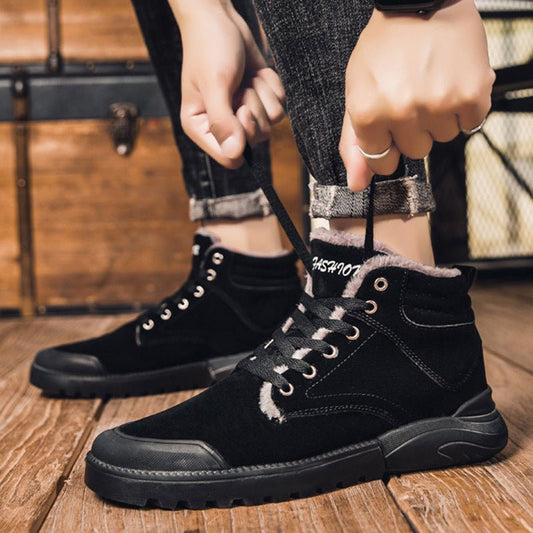 Ankle Boots Men Winter Warm Plush Shoes - PratSN