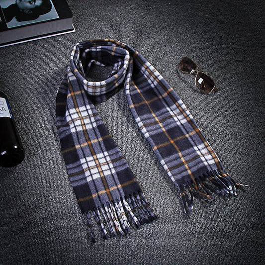 Autumn And Winter Black And White Plaid Plus - sized Thickening Thermal Men's And Women's Scarf - PratSN