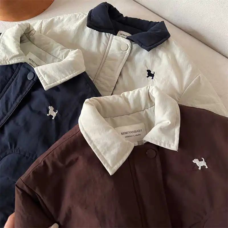Autumn and Winter Children's Jacket New Boys' and Girls' Cotton Jacket Cartoon Baseball Jacket Thick Collar Coat - PratSN