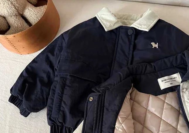 Autumn and Winter Children's Jacket New Boys' and Girls' Cotton Jacket Cartoon Baseball Jacket Thick Collar Coat - PratSN