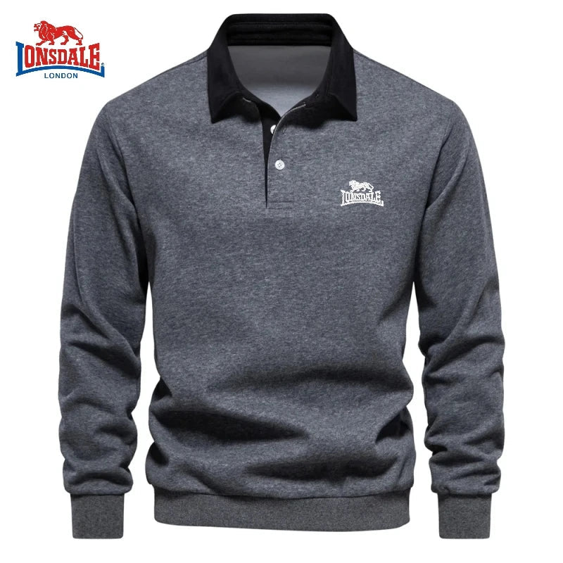 Autumn and winter men's embroidery brand pure cotton long sleeved polo shirt new fashion casual multifunctional jacket top - PratSN