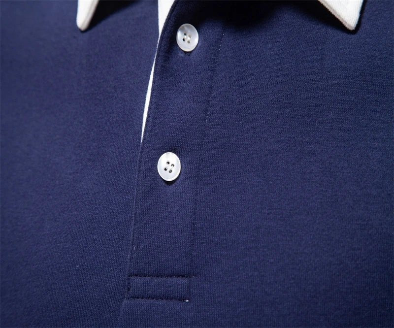 Autumn and winter men's embroidery brand pure cotton long sleeved polo shirt new fashion casual multifunctional jacket top - PratSN