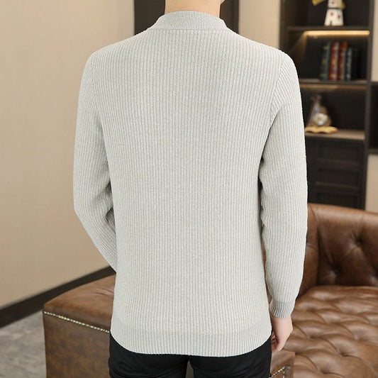 Autumn And Winter Thickened Warm Knitted Bottoming Sweater Men - PratSN