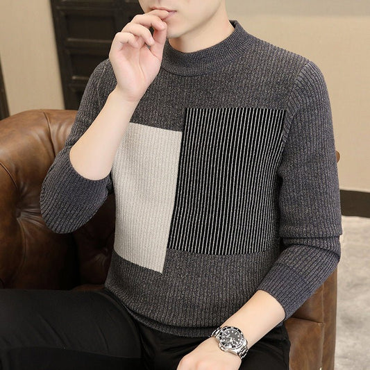 Autumn And Winter Thickened Warm Knitted Bottoming Sweater Men - PratSN