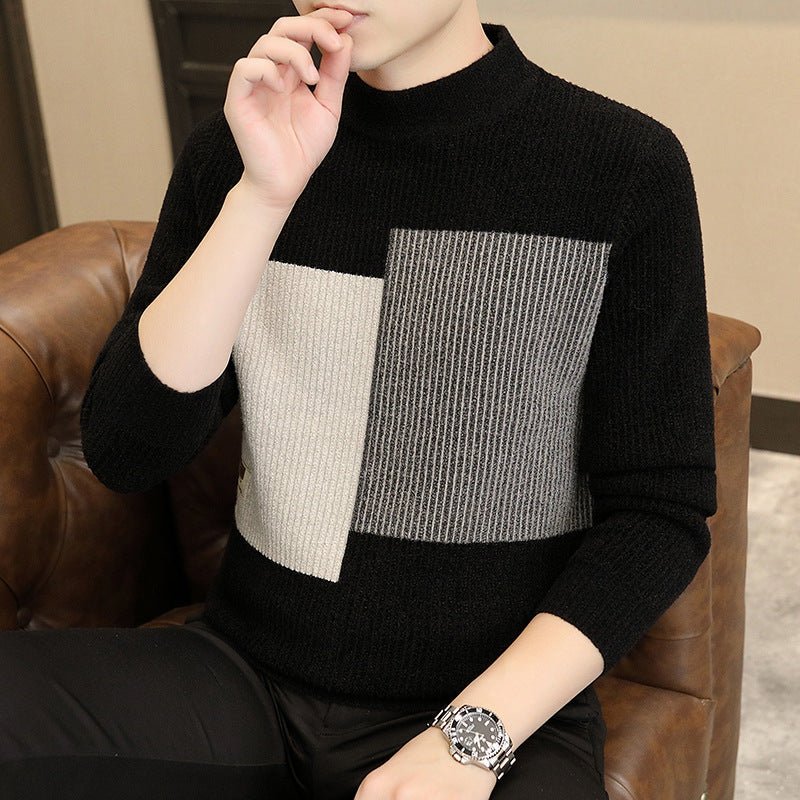 Autumn And Winter Thickened Warm Knitted Bottoming Sweater Men - PratSN