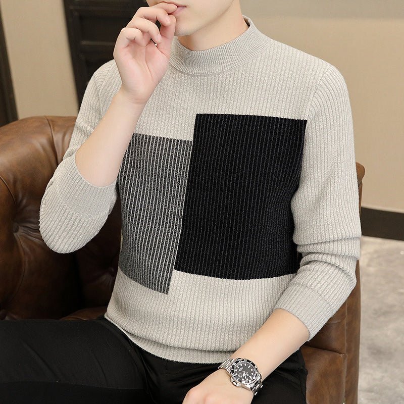 Autumn And Winter Thickened Warm Knitted Bottoming Sweater Men - PratSN