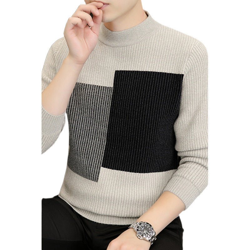 Autumn And Winter Thickened Warm Knitted Bottoming Sweater Men - PratSN