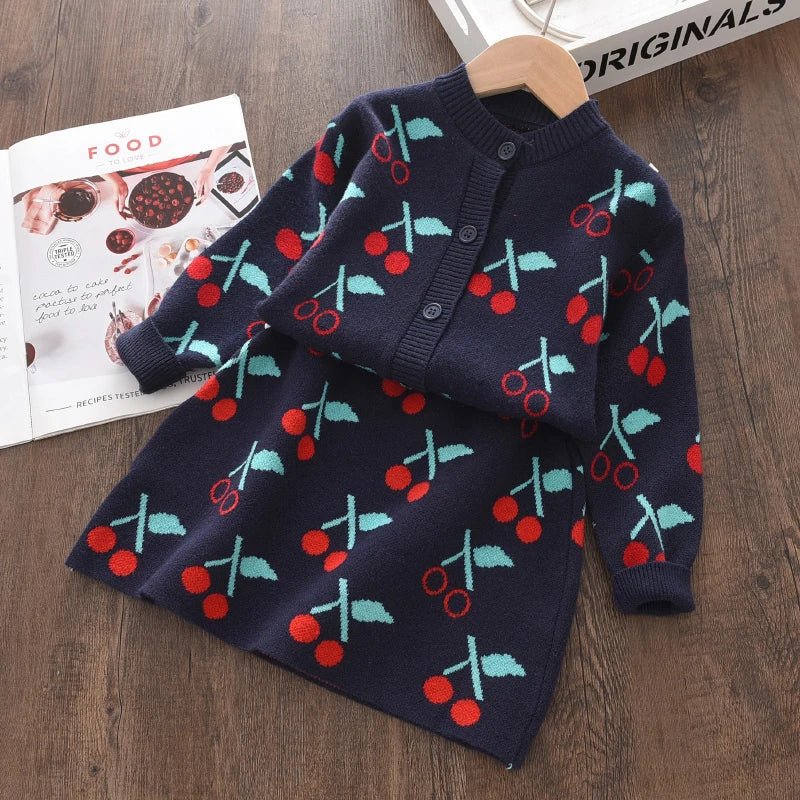 Autumn Fashion Girls Fashion Knitted 2 Pieces Sets Simplicity Sweater Coat Skirt Girls Boutique Outfits Baby Girl Winter Clothes - PratSN