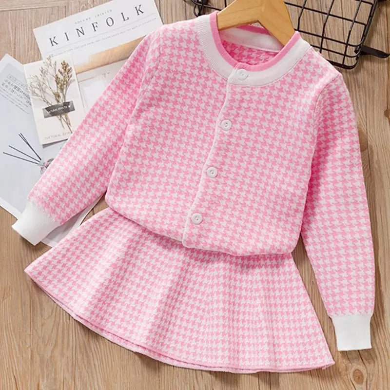Autumn Fashion Girls Fashion Knitted 2 Pieces Sets Simplicity Sweater Coat Skirt Girls Boutique Outfits Baby Girl Winter Clothes - PratSN