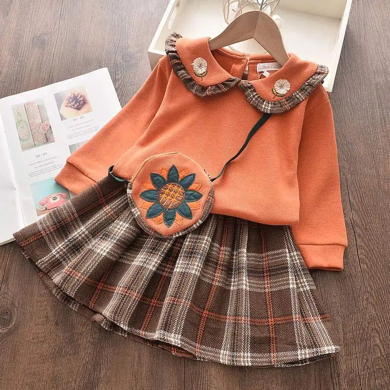 Autumn Fashion Girls Fashion Knitted 2 Pieces Sets Simplicity Sweater Coat Skirt Girls Boutique Outfits Baby Girl Winter Clothes - PratSN