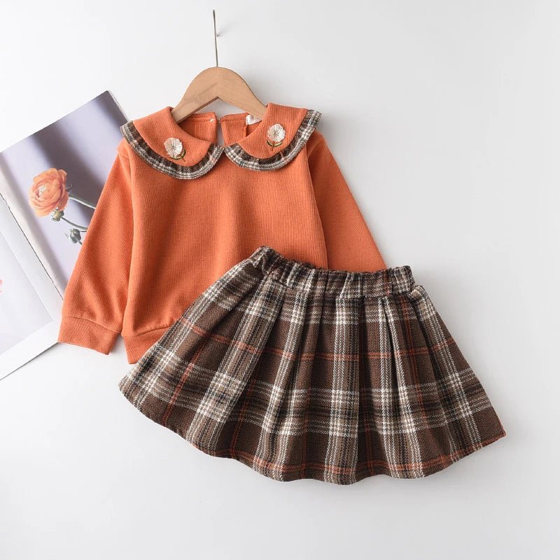 Autumn Fashion Girls Fashion Knitted 2 Pieces Sets Simplicity Sweater Coat Skirt Girls Boutique Outfits Baby Girl Winter Clothes - PratSN