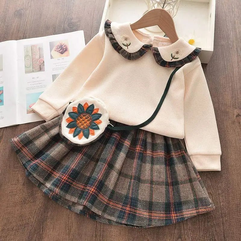 Autumn Fashion Girls Fashion Knitted 2 Pieces Sets Simplicity Sweater Coat Skirt Girls Boutique Outfits Baby Girl Winter Clothes - PratSN