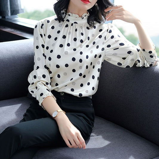 Autumn Long Sleeve Plus Size Silk Shirt - PratSN