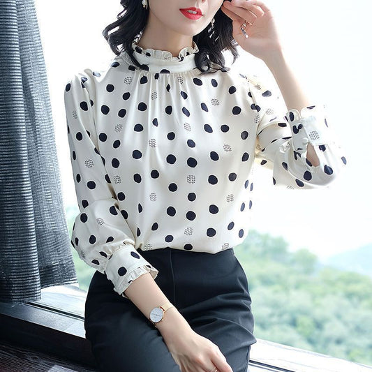 Autumn Long Sleeve Plus Size Silk Shirt - PratSN