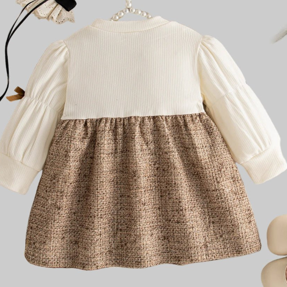 Autumn New Sweet Bow Baby Girl Dress, Simple Checkered Long Sleeved Children'S Clothing Suitable For Babies Aged 0 - 3 Years - PratSN