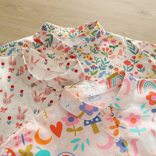 Autumn New Women's Clothing Printed Loose Lapel Long Sleeves Shirt - PratSN